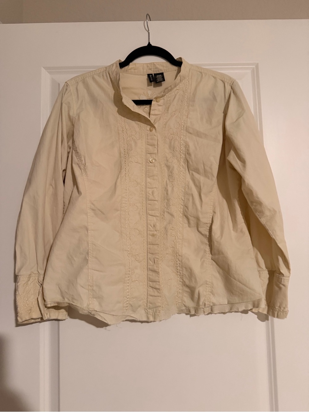 Light Cream Women's Button-Front Jacket
